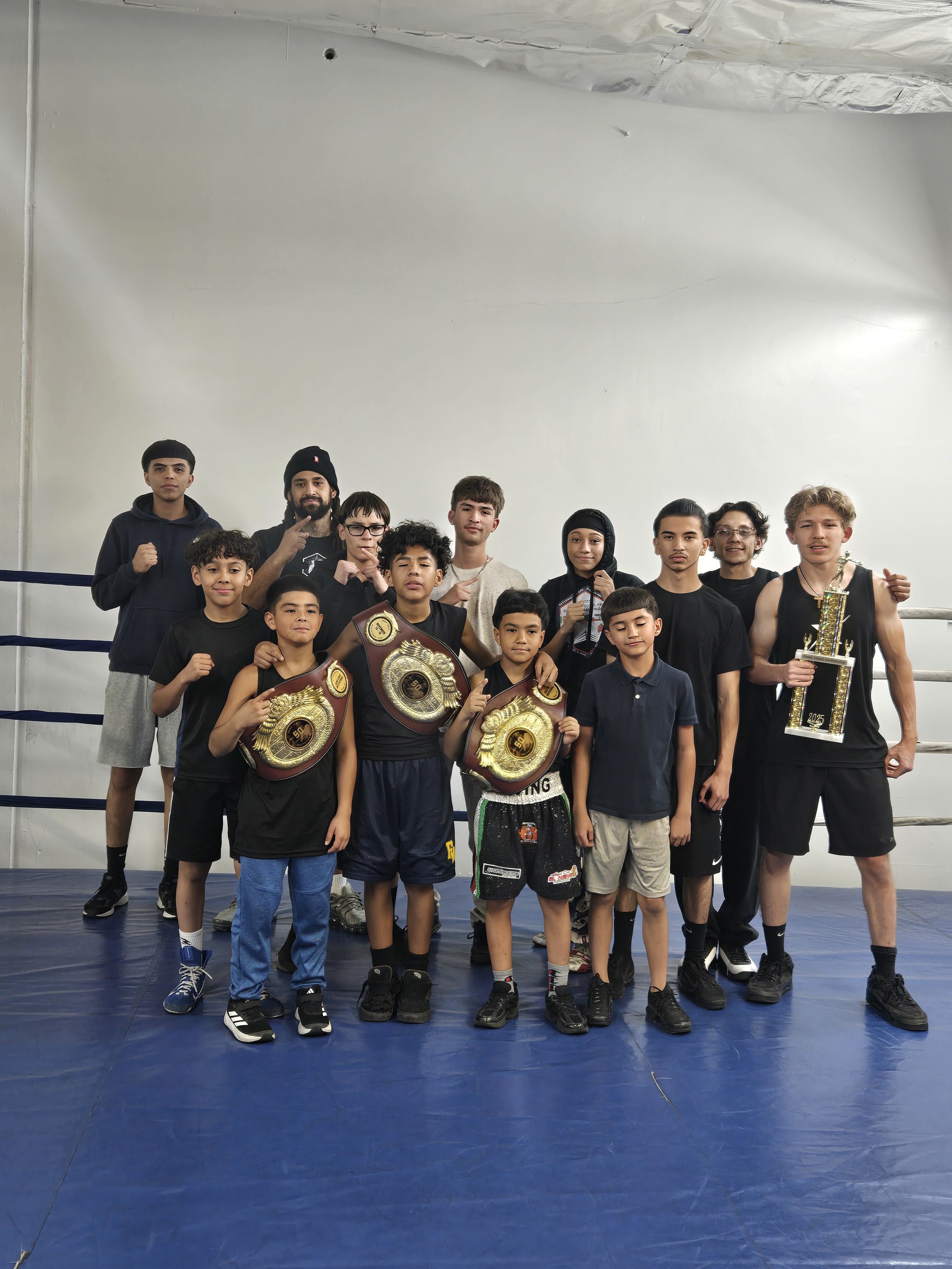 Youth boxing class for kids learning fundamentals